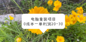 电脑系统重装项目,0成本一单利润20-30-创业资源网 | 精品设计与工具分享平台