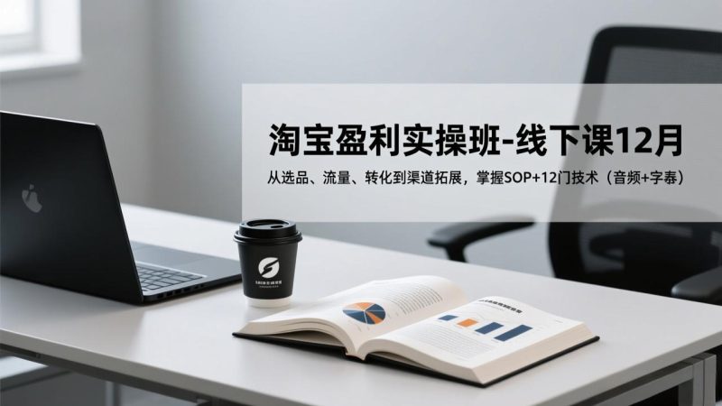 淘宝盈利实操班-线下课12月，从选品、流量、转化到渠道拓展，掌握SOP+12门技术（音频+字幕）-创业资源网 | 精品设计与工具分享平台