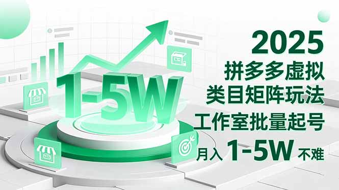 2025 拼多多虚拟类目矩阵玩法,工作室批量起号,月入 1-5W 不难-创业资源网 | 精品设计与工具分享平台