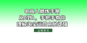 电商人修炼·手册，从0到1，手把手教你理解淘宝运营底层逻辑-创业资源网 | 精品设计与工具分享平台