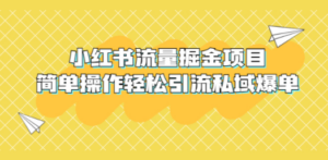 小红书流量掘金项目，简单操作轻松引流私域爆单-创业资源网 | 精品设计与工具分享平台