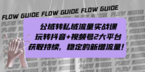 公域转私域流量实战课,玩转抖音+视频号2大平台,获取持续,稳定的新增流量-创业资源网 | 精品设计与工具分享平台