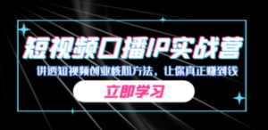 某收费培训：短视频口播IP实战营，讲透短视频创业核心方法，让你真正赚到钱-创业资源网 | 精品设计与工具分享平台