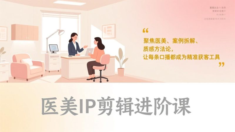医美IP剪辑进阶课，聚焦医美、案例拆解、质感方法论，让每条口播都成为精准获客工具-创业资源网 | 精品设计与工具分享平台