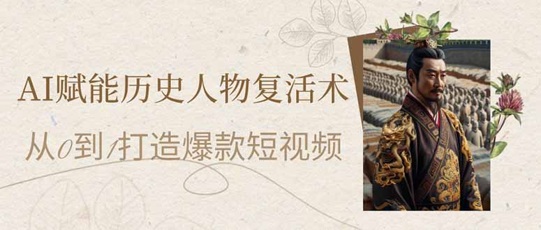 AI赋能历史人物复活术：从0到1打造爆款短视频-创业资源网 | 精品设计与工具分享平台