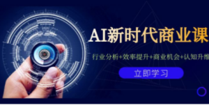 AI新时代商业课：行业分析+效率提升+商业机会+认知升维（40节课+附件）-创业资源网 | 精品设计与工具分享平台