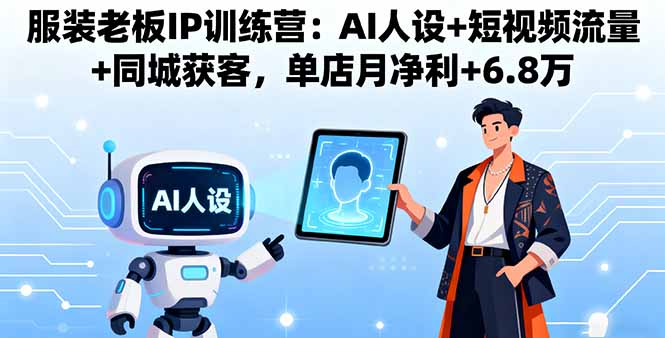 服装老板IP训练营：AI人设+短视频流量+同城获客，单店月净利+6.8万-创业资源网 | 精品设计与工具分享平台