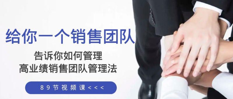 给你 一个销售团队,告诉你如何管理,高业绩销售团队管理法(89节课)-创业资源网 | 精品设计与工具分享平台