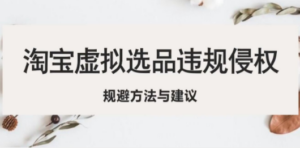 淘宝虚拟违规侵权规避方法与建议，6个部分详细讲解，做虚拟资源必看-创业资源网 | 精品设计与工具分享平台