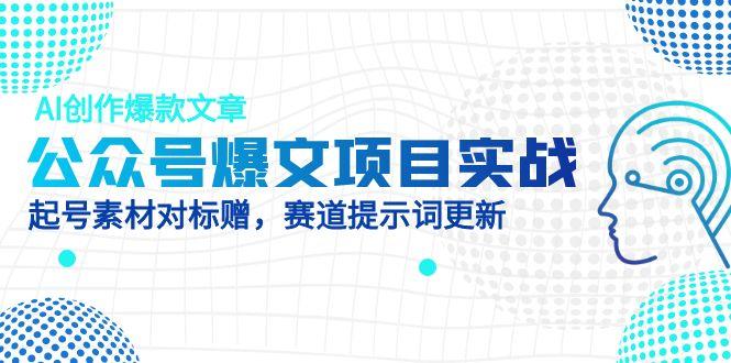 公众号爆文项目实战，AI创作爆款文章，起号素材对标赠（附赛道AI提示词）-创业资源网 | 精品设计与工具分享平台