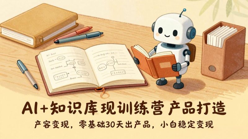 AI+知识库变现训练营,产品打造、内容创作、全平台变现,零基础30天出产品,小白稳定变现-创业资源网 | 精品设计与工具分享平台