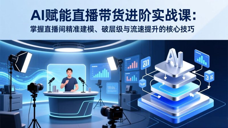 AI赋能直播带货进阶实战课:掌握直播间精准建模、破层级与流速提升的核心技巧-创业资源网 | 精品设计与工具分享平台