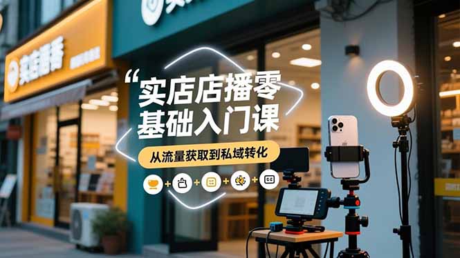 实体店播零基础入门课,实体店+短视频+直播+微信生态+私域社群,从流量获取到私域转化-创业资源网 | 精品设计与工具分享平台