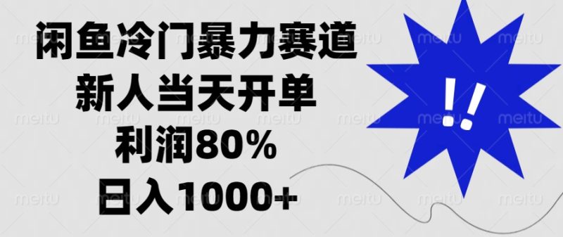 闲鱼冷门暴力赛道,新人当天开单,利润80%,日入1000+-创业资源网 | 精品设计与工具分享平台