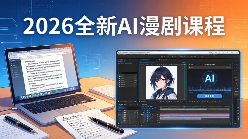 2026全新AI漫剧课程:覆盖创作全链路,教你写作分镜剪辑配音一站式打造漫剧作品-创业资源网 | 精品设计与工具分享平台