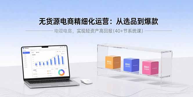 无货源电商精细化运营:从选品到爆款,实现轻资产高回报(40+节系统课)-创业资源网 | 精品设计与工具分享平台