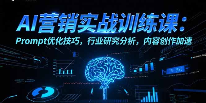 AI营销实战训练课：Prompt优化技巧，行业研究分析，内容创作加速-创业资源网 | 精品设计与工具分享平台