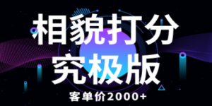 相貌打分究极版，客单价2000+纯新手小白就可操作的项目-创业资源网 | 精品设计与工具分享平台