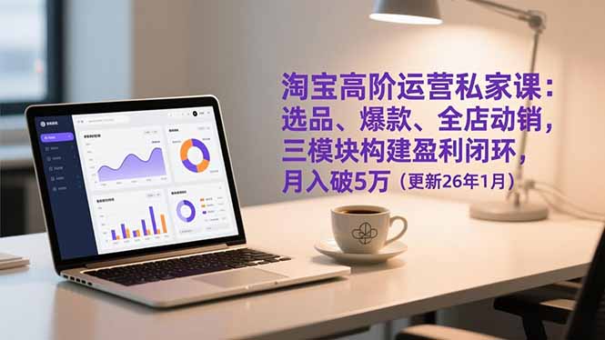 淘宝高阶运营私家课：选品、爆款、全店动销，三模块构建盈利闭环，月入破5万（更新26年1月）-创业资源网 | 精品设计与工具分享平台