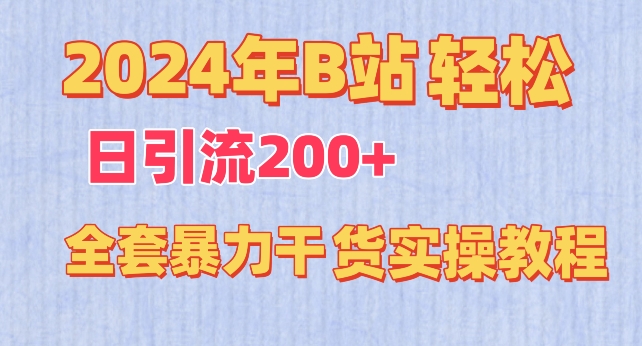 2024年B站轻松日引流200+的全套暴力干货实操教程-创业资源网 | 精品设计与工具分享平台