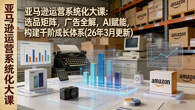 亚马逊运营系统化大课：选品矩阵，广告全解，AI赋能，构建千阶成长体系(26年3月更新)-创业资源网 | 精品设计与工具分享平台