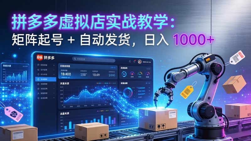 拼多多虚拟店实战教学：矩阵起号 + 自动发货，日入 1000+-创业资源网 | 精品设计与工具分享平台