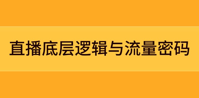 直播底层逻辑与流量密码：定位模型+案例拆解，急速流承接与数据优化全攻略-创业资源网 | 精品设计与工具分享平台