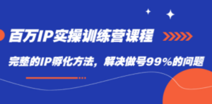百万IP实战训练营课程，完整的IP孵化方法，解决做号99%的问题-创业资源网 | 精品设计与工具分享平台