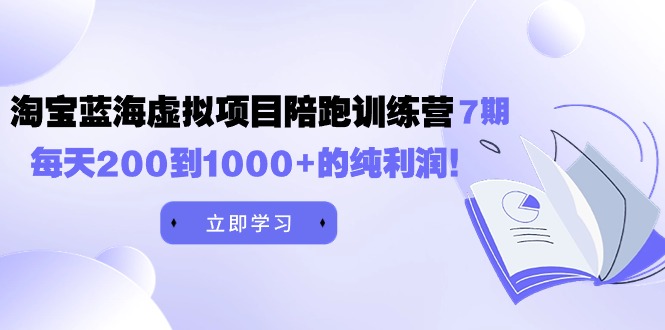 《淘宝蓝海虚拟项目陪跑训练营7期》每天200到1000+的纯利润-创业资源网 | 精品设计与工具分享平台