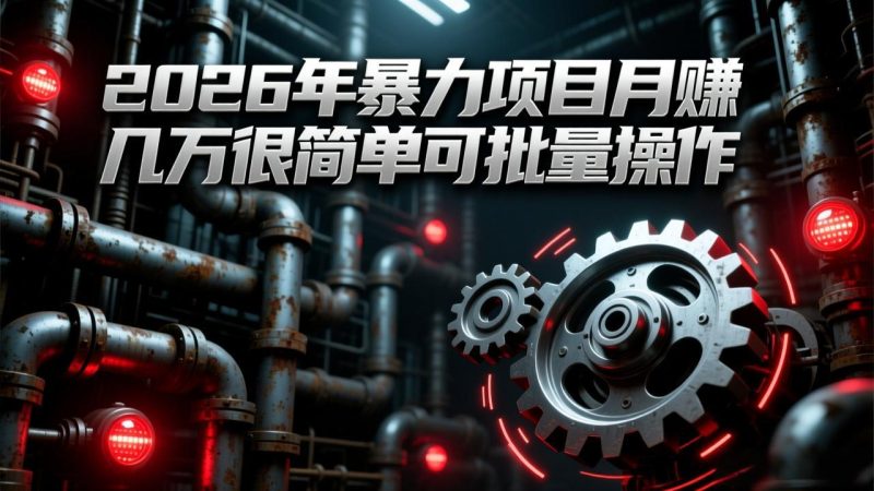 2026年暴力项目月赚几万很简单可批量操作，成本低，利润大-创业资源网 | 精品设计与工具分享平台