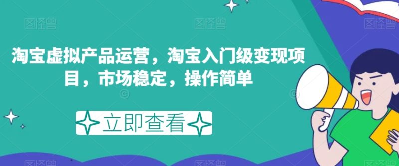 淘宝虚拟产品运营攻略：轻松变现，市场稳定，操作简单！-创业资源网 | 精品设计与工具分享平台