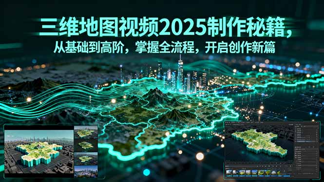 三维地图视频2025制作秘籍，从基础到高阶，掌握全流程，开启创作新篇-创业资源网 | 精品设计与工具分享平台