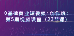 0基础商业短视频·创作班：第5期视频课程（23节课）-创业资源网 | 精品设计与工具分享平台