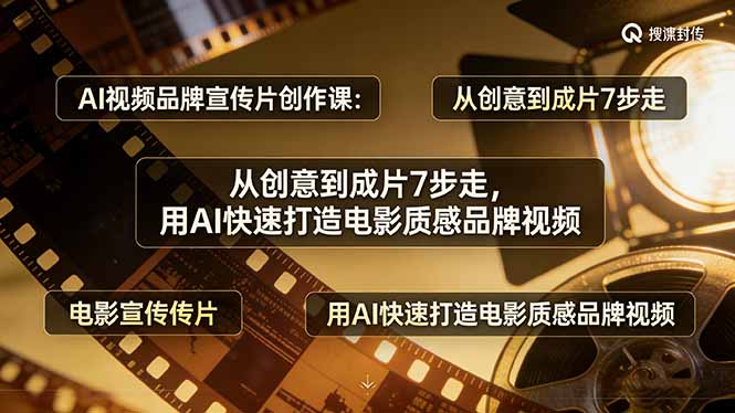 AI视频品牌宣传片创作课：从创意到成片7步走，用AI快速打造电影质感品牌视频-创业资源网 | 精品设计与工具分享平台