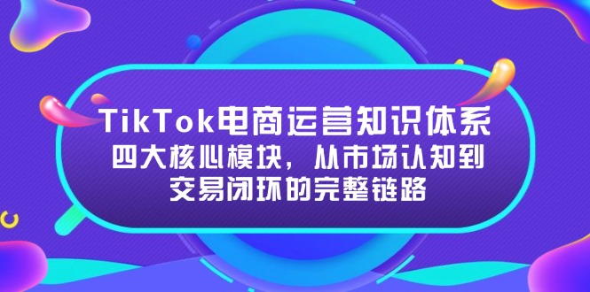 TikTok电商运营知识体系：四大核心模块，从市场认知到交易闭环的完整链路-创业资源网 | 精品设计与工具分享平台