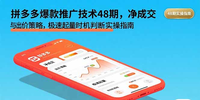 拼多多爆款推广技术48期,净成交与出价策略,极速起量时机判断实操指南 拼多多爆款推广技术48期,净成交与出价策略,极速起量时机判断实操指南