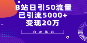 B站日引50+流量，实战已引流5000+变现20万，超级实操课程。-创业资源网 | 精品设计与工具分享平台