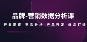 品牌-营销数据分析课，行业洞察-竞品分析-产品开发-爆品打造-创业资源网 | 精品设计与工具分享平台