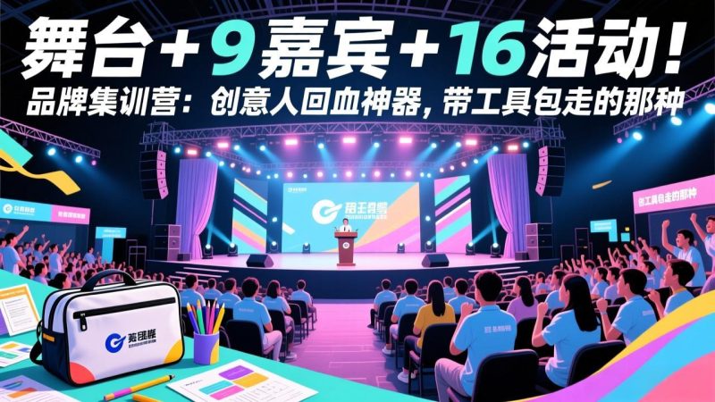 舞台 + 9 嘉宾 + 16 活动！品牌集训营：创意人回血神器，带工具包走的那种-创业资源网 | 精品设计与工具分享平台