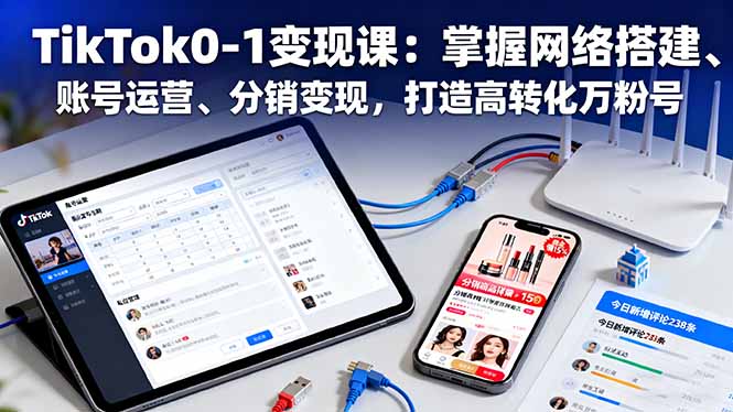 TikTok0-1变现课：掌握网络搭建、账号运营、分销变现，打造高转化万粉号-创业资源网 | 精品设计与工具分享平台