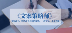 《文案策略师》文案高手,营销高手不说的秘密,一次学完,不走弯路-创业资源网 | 精品设计与工具分享平台