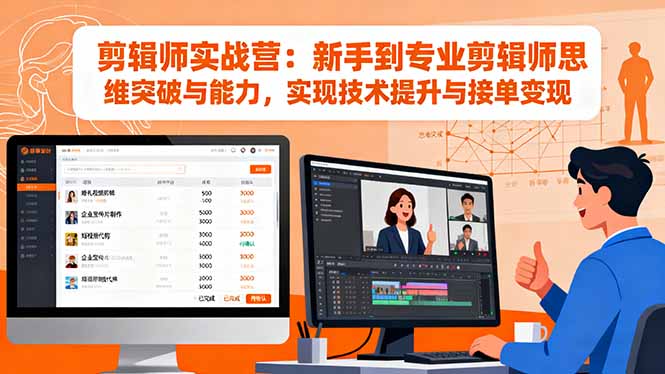 剪辑师实战营：新手到专业剪辑师思维突破与能力，实现技术提升与接单变现-创业资源网 | 精品设计与工具分享平台