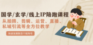 国学/玄学/线上IP陪跑课程，从0-1全方位教学，快速发展数百个矩阵号-创业资源网 | 精品设计与工具分享平台