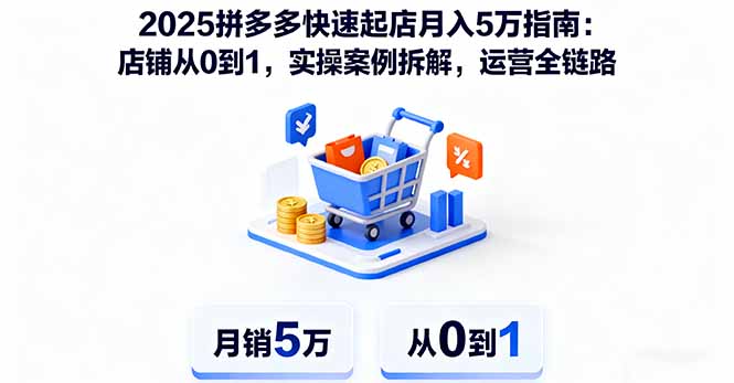 2025拼多多快速起店月入5万指南：店铺从0到1，实操案例拆解，运营全链路-创业资源网 | 精品设计与工具分享平台