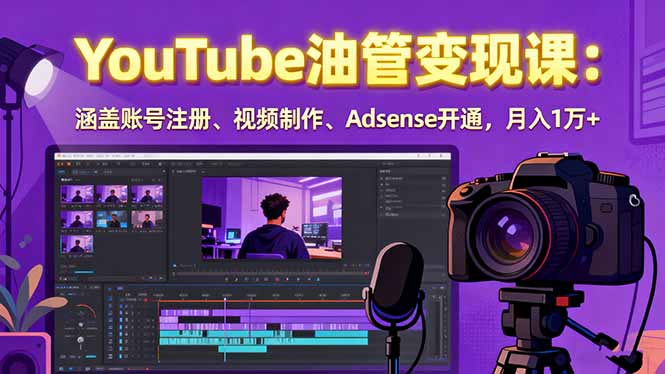 2025YouTube油管变现课：涵盖账号注册、视频制作、Adsense开通，月入1万+-创业资源网 | 精品设计与工具分享平台