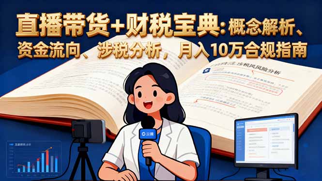 直播带货+财税宝典：概念解析、资金流向、涉税分析，月入10万合规指南-创业资源网 | 精品设计与工具分享平台