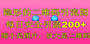 隐形的二维码引流图，缩小是图片，放大是二维码，每日安全引流200+-创业资源网 | 精品设计与工具分享平台