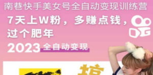 快手美女号全自动变现训练营1.0：3到7天w粉，单账号每天利润300-500元-创业资源网 | 精品设计与工具分享平台