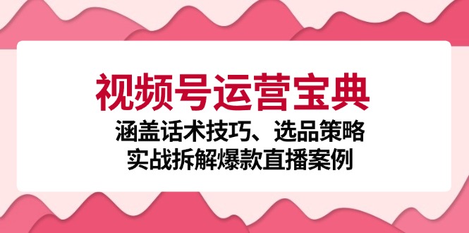 视频号运营宝典：涵盖话术技巧、选品策略、实战拆解爆款直播案例-创业资源网 | 精品设计与工具分享平台