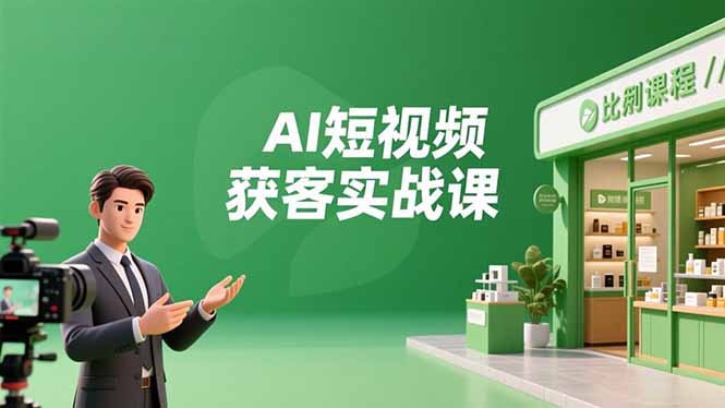 AI短视频获客实战课,数字人创作、实体行业应用、精准引流,30天获取客源月入6万+-创业资源网 | 精品设计与工具分享平台